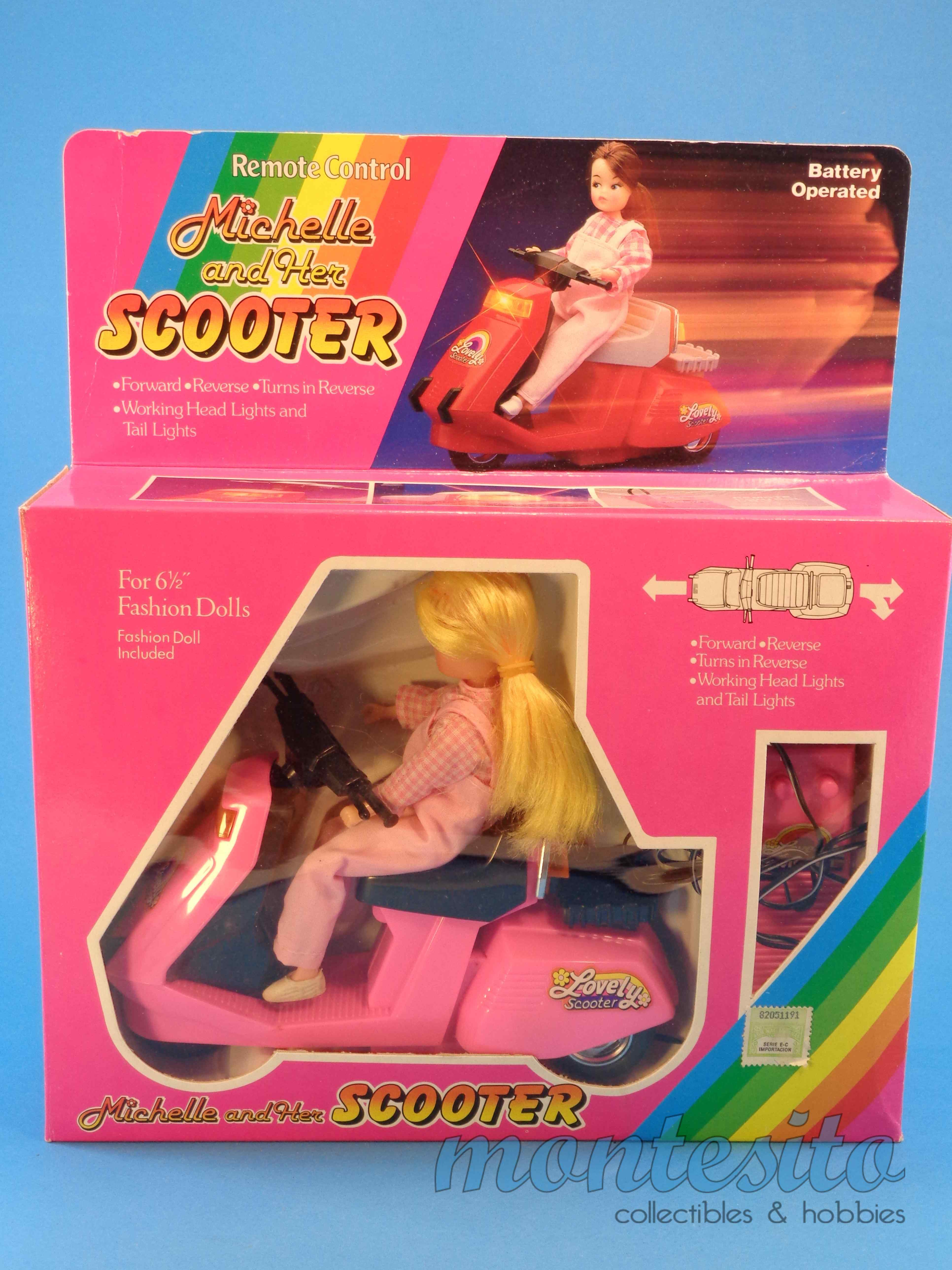 VINTAGE 1990s FASHION DOLL MICHELLE & HER SCOOTER REMOTE  display picture 3